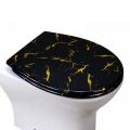 Black Duroplast Toilet Seats in Gold-Dust Glitter Effect