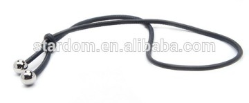 Genuine leather cord necklace with steel ball ends