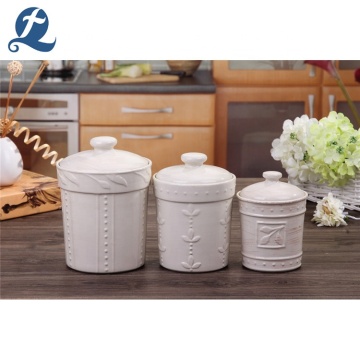 Ceramic Candle jar Round Stoneware Airtight Coffee Canister