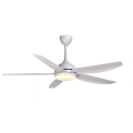 Ventilador de teto decorativo branco com 5 lâminas