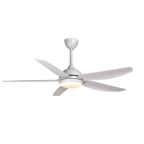 White Decorative Ceiling Fan with 5-Blades