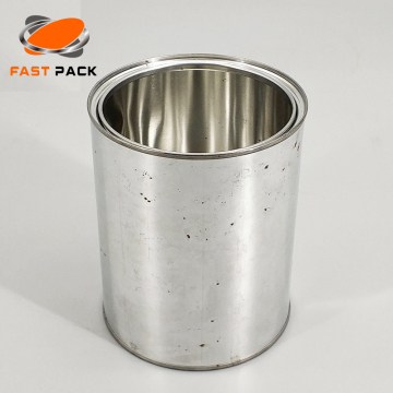 1000ml silver metal tin can round paint