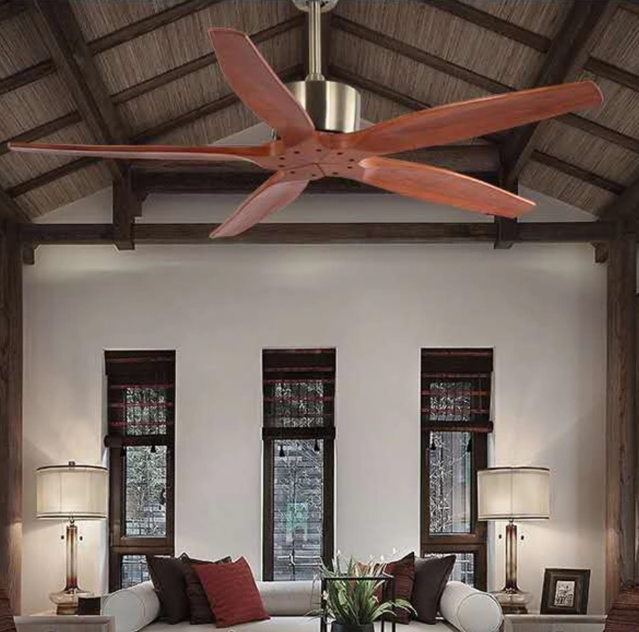 Wooden leaf ceiling fan for bedroom