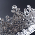 Silver Plated Rhinestone Round Pageant Crown Party