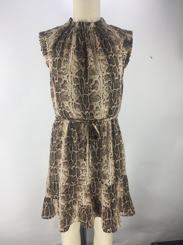 fashion smocking neck dress