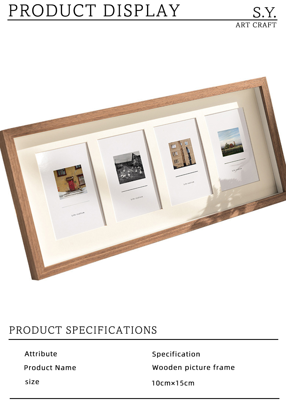 Minimalist Light Walnut Frame for Travel Life Photos X
