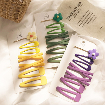 Cute Cream Small Flower Bobby Pins 7 PCS Set with Matte Texture
