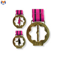 Medalla de rotación de metal de oro rosa