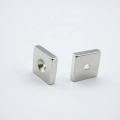 Neodymium square magnet with countersunk hole