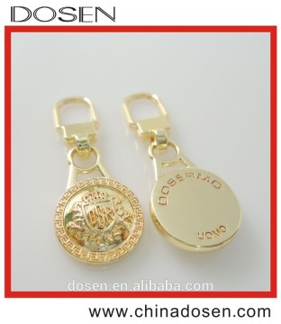 bling bling gold tone metal zipper pull for luminous clothing, china manufacturer wholesaler handbags zipper puller