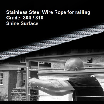 1X19 stainless steel wire rope 5/16in 316