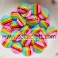 3,5 * 10MM στρογγυλή επίπεδη ρητίνη Rainbow Beads