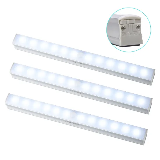 12 LED Wireless Human Motion Sensor Dimmable Closet Light for Under Kitchen Cabinet - Night Lights
