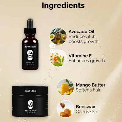 OEM Beard Care Kit for Men, Vanilla&Cedarwood Scent Beard Oil & Beard Butter Set for Beard Soften Moisturizing