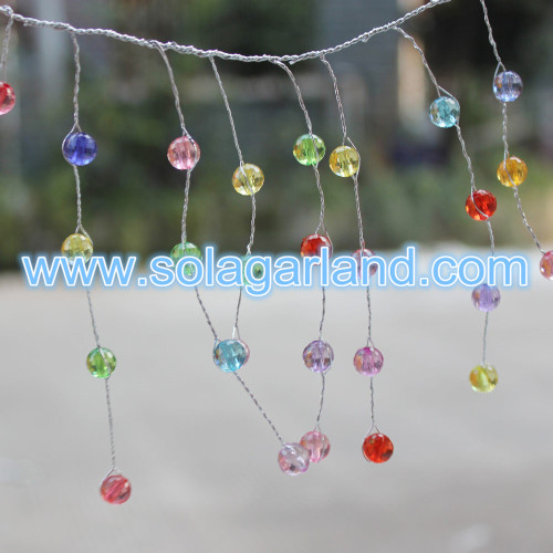 Faceted Crystal Bead Garland Wire Beaded Branch