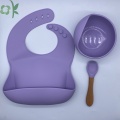 Set di bavaglino in silicone in silicone impermeabile 3 pacchi