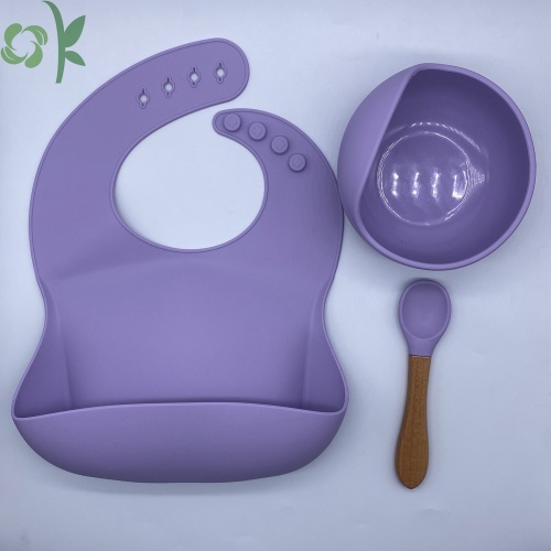 Tahan Air 3 Pack Silicone Baby Feeding Bib Set