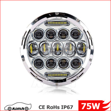 High beam and low beam 75W Motorcycle 7 inch led head light