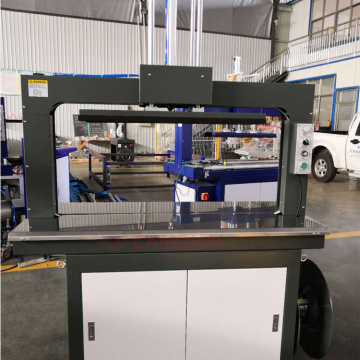 Semiautomatic PE band carton strapping machine