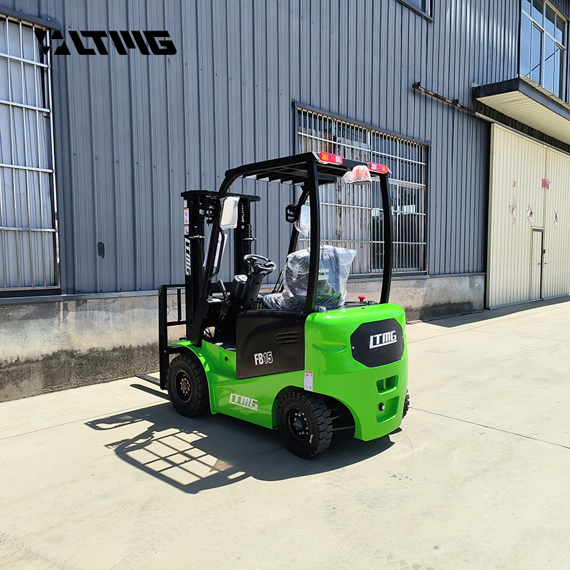 Mini Three Stages Mast 1.5Ton-2Ton Four Wheel Electric Forklift with Lithium Li-On Battery