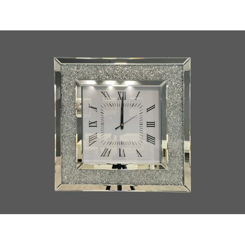 Square Mirhred Glitter Clock