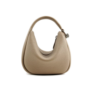 Khaki Classic Cowhide Shoulder Bag