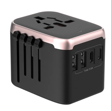 4 Port USB-C Universal Travel Adapter with Worldwide Voltage Compatibility