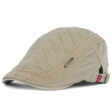 Four Seasons Unisex Cotton Beret Hat with Metal Label