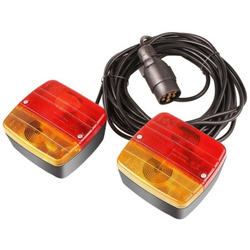 Factory Wholesale 12V Magnetic Trailer Tail Light Kit - Amber/Red Square Brake Stop Turn Signal Lamp