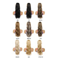 Alileader High Quality 24inch Colorful Seamless Clip In Hair Extension Kinky Synthetic Clip In Ponytail