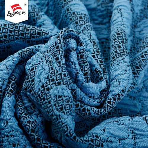 Tissus de veste jacquard tricotés extensibles en polyester personnalisés
