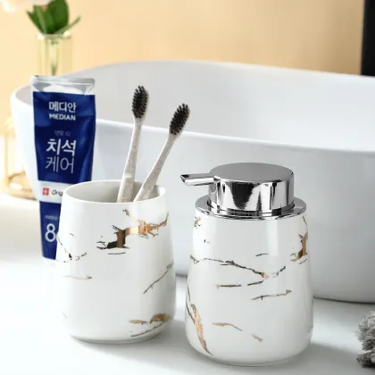 Bathroom Marbling Tooth-brushing Cup with Handle