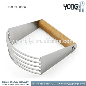 Wooden handle Stainless Steel Pastry and Dough mixer blender