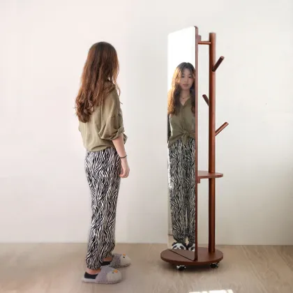 Nordic Solid Wood Swivel Dressing Mirror