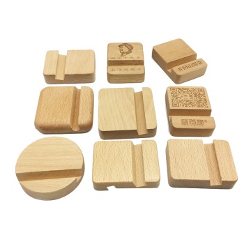 Bamboo Wood Stand - Portable Wooden Phone Holder