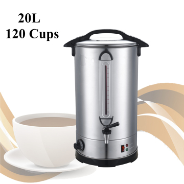 อาหารเกรด 304 สแตนเลสสตีลผงตะกร้า 120 ถ้วย 20L หม้อต้มกาแฟมืออาชีพ