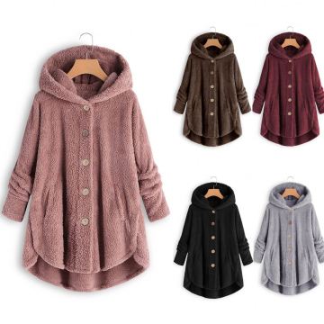 2021 Autumn/Winter European and American Button Plush Cape Coat