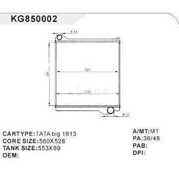 auto radiator car:TATA BIG 1613