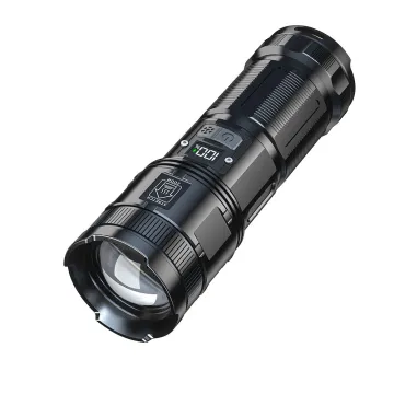 2023 Top Tactical LED Flashlight with Magnet, Zoom Function, USB Rechargeable for Camping Torch Light