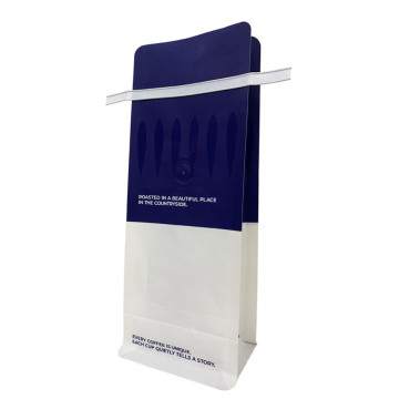 Compostable Impression personnalisée inférieur plat en étain cravate Coffee Emballage Kraft Paper Sachets ith Ziplock