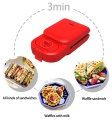 Electric 2 Slice Panggang Sandwich Notstick dengan Timer