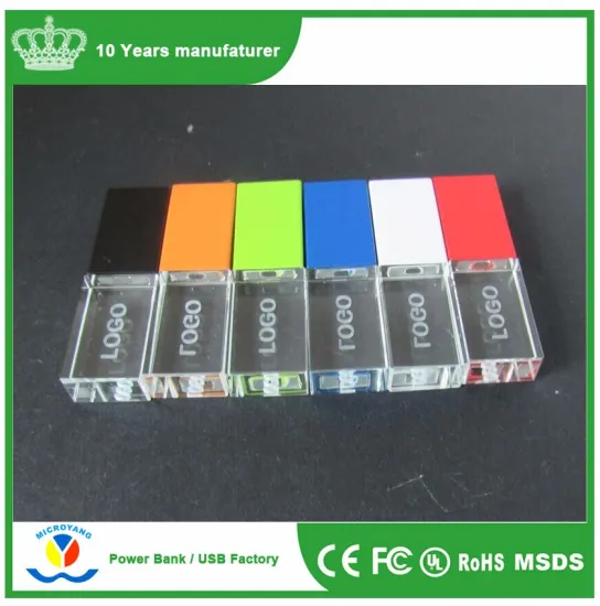 Custom 3D Logo Exclusive Crystal Glass USB Flash Drive 2.0 Memory Stick Pendrive