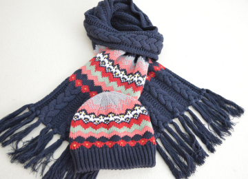 OEM your logo China factory fashion winter scarf and hat