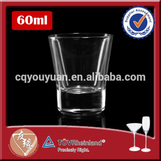 fancy 60ml thick base clear glass shot glass wholesale