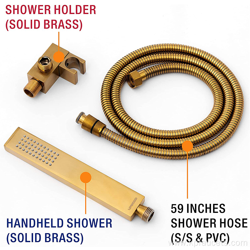 Brass Thermostatic Rain Shower Faucet Set