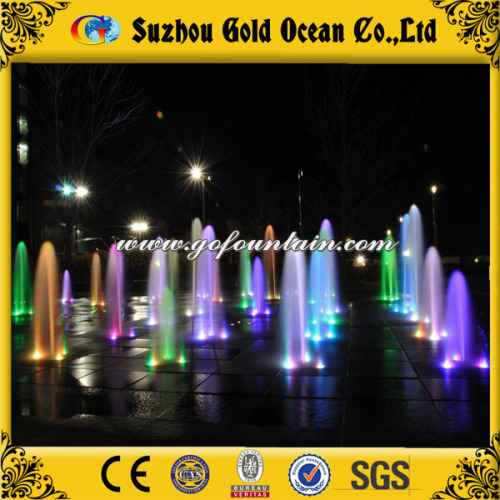 Straight Water Jet Walk-in Colorful Land Dry Fountain