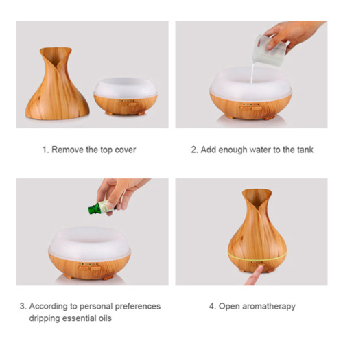 Mini Wood Grain Ultrasonic Aroma Air Humidifier