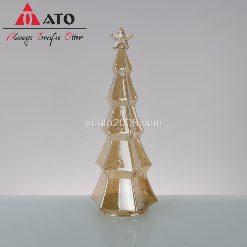 Amber Glass Christmas Tree Decoration Ornamentos feitos à mão