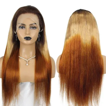 silk straight 13*4 lace frontal wigs human hair colored 4/27/30 custom color wig ombre color lace front wig human hair