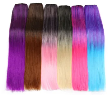 AliLeader 120G Synthetic Silky Straight Hairpiece 22' Clip In Hair Extensions